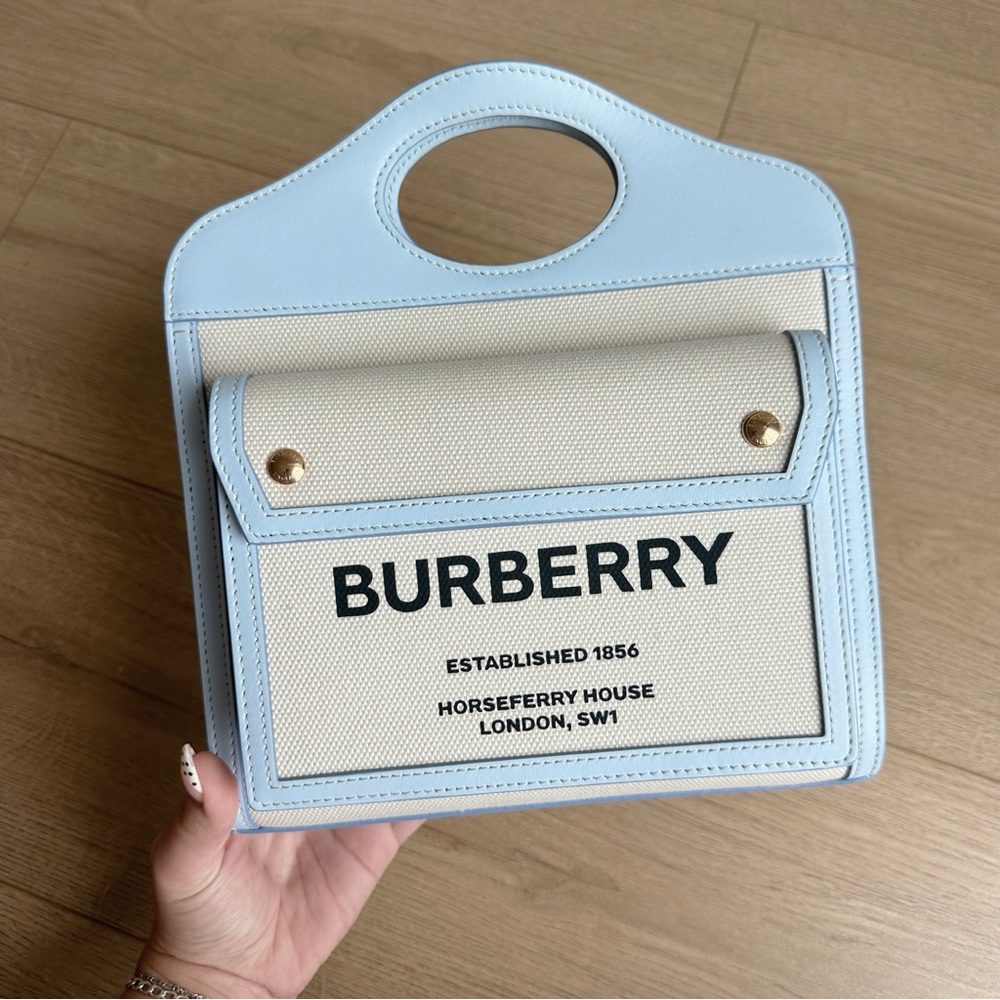 Burberry Pale Blue/Natural Pocket Bag